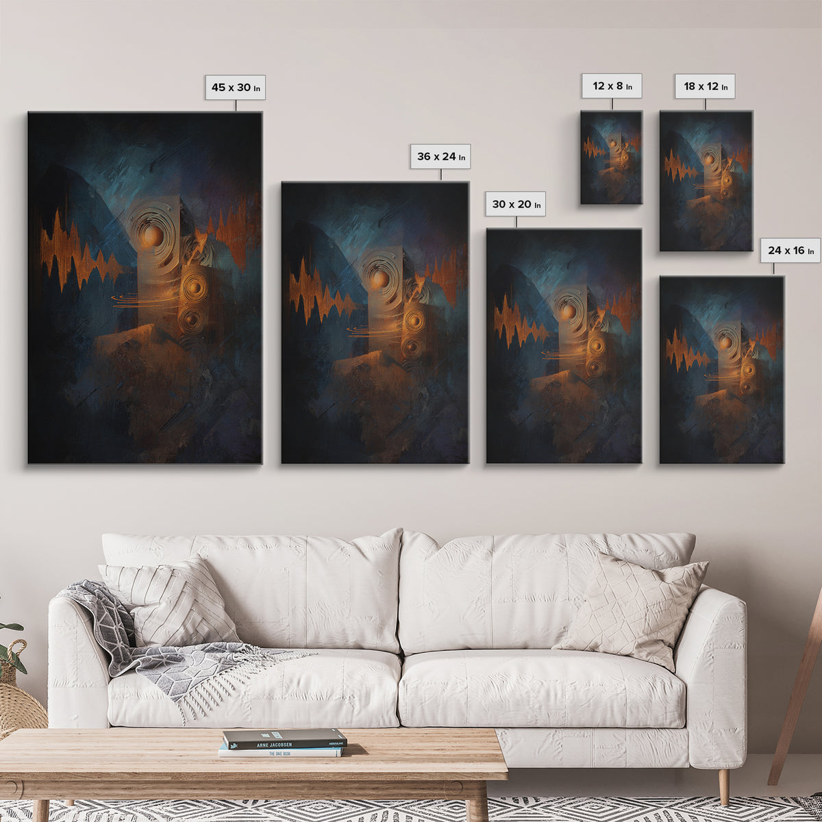 Album Cover Abstract Without Readable Text Canvas Print, Recording Studio Art, Minimalist Decor, Studio Decor, Analog, RSA-2x3-78