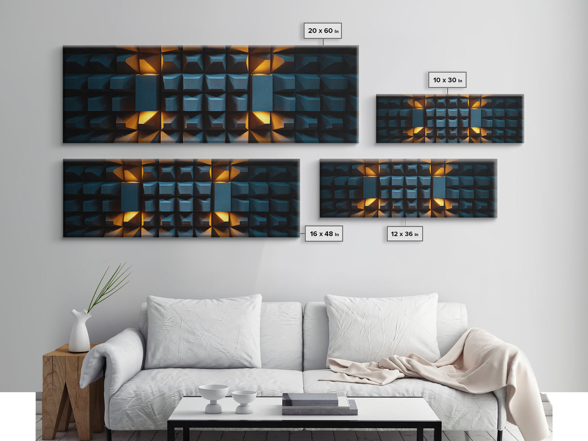 Sound Booth Foam Pattern Transformed into Design Canvas Print, Recording Studio Art, Music Print, Studio Decor, Analog, RSA-3x1-40