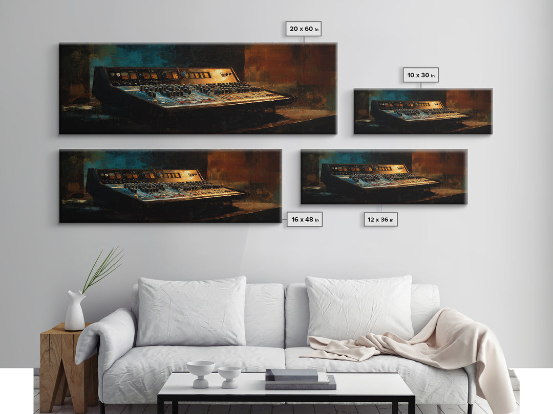 Mixing Console Faders Canvas Print, Recording Studio Art, Music Wall Art, Studio Decor, Fine Art, Analog, Musician Posters, RSA-3x1-46