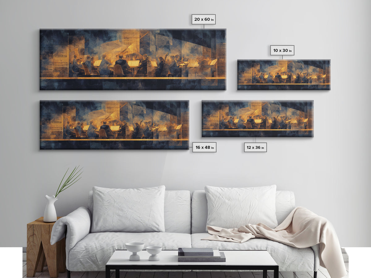 Conductor Baton and Sheet Shapes Without Text Framed Canvas Print, Recording Studio Art, Dtf Prints, Studio Decor, Analog, RSA-3x1-58