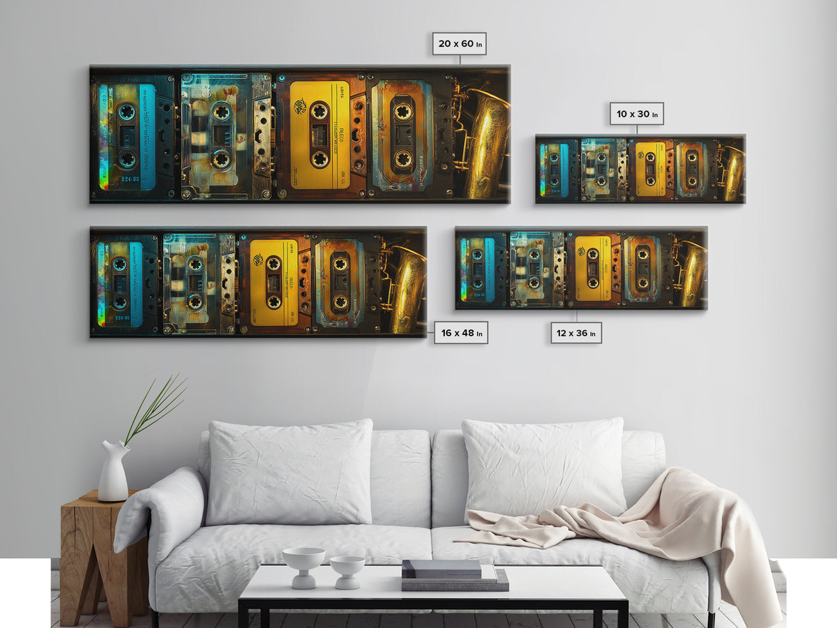 Retro Cassette Tape Canvas Print, Recording Studio Art, Modern Wall Art, Studio Decor, Fine Art, Analog, Music Decor, RSA-3x1-75