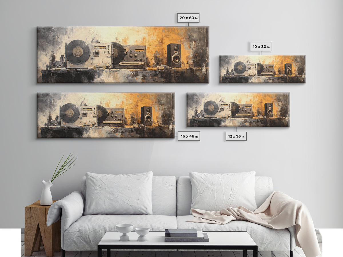 Tape Reels Spinning Through Smoky Light Canvas Print, Recording Studio Art, Printable Wall Art, Studio Decor, Fine Art, Analog, RSA-3x1-83