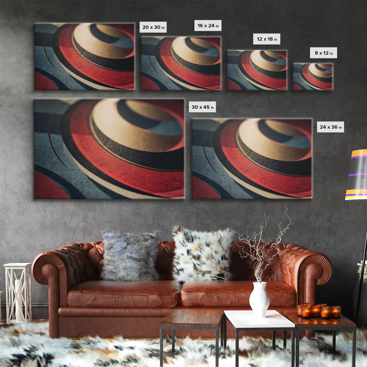 Vinyl Groove Closeup as Circular Abstract Canvas Print, Recording Studio Art, Dtf Prints, Studio Decor, Abstract Art, Analog, RSA-3x2-42