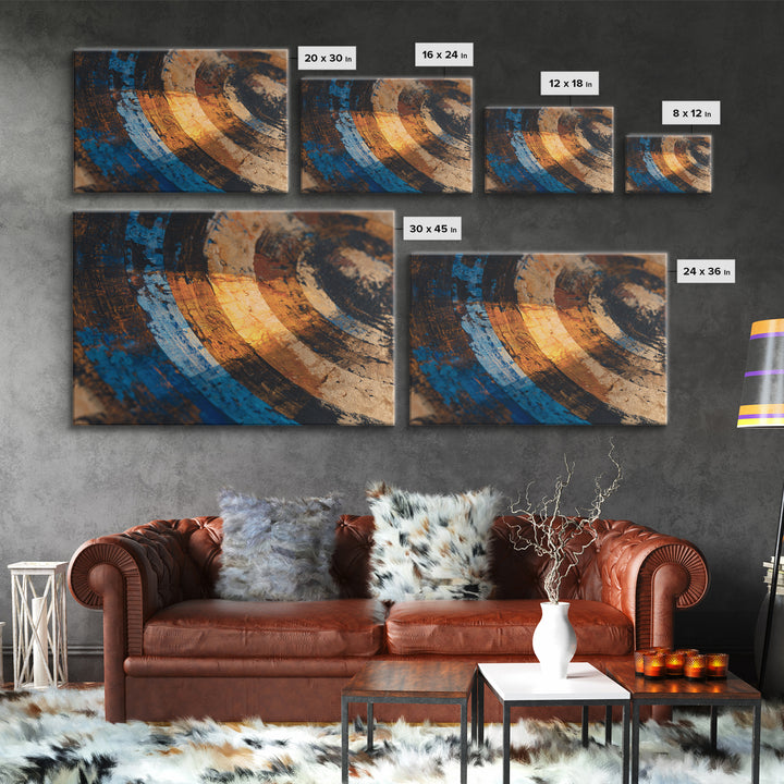Vinyl Groove Closeup as Circular Abstract Framed Canvas Print, Recording Studio Art, Music Art, Studio Decor, Abstract Art, RSA-3x2-90
