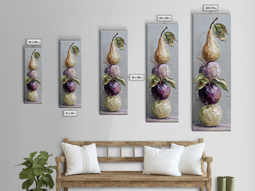 Rustic Pear and Apple Still Life Canvas Print, Rustic Art, Printable Art, Farmhouse Decor, Fine Art, Rustic, Farmhouse Wall Art, RUS-1x3-33