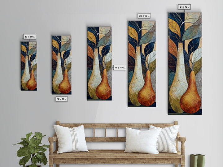 Rustic Pear and Apple Still Life Canvas Print, Rustic Art, Farmhouse Decor, Rustic, Gallery Wall Art, Landscape Wall Art, RUS-1x3-81