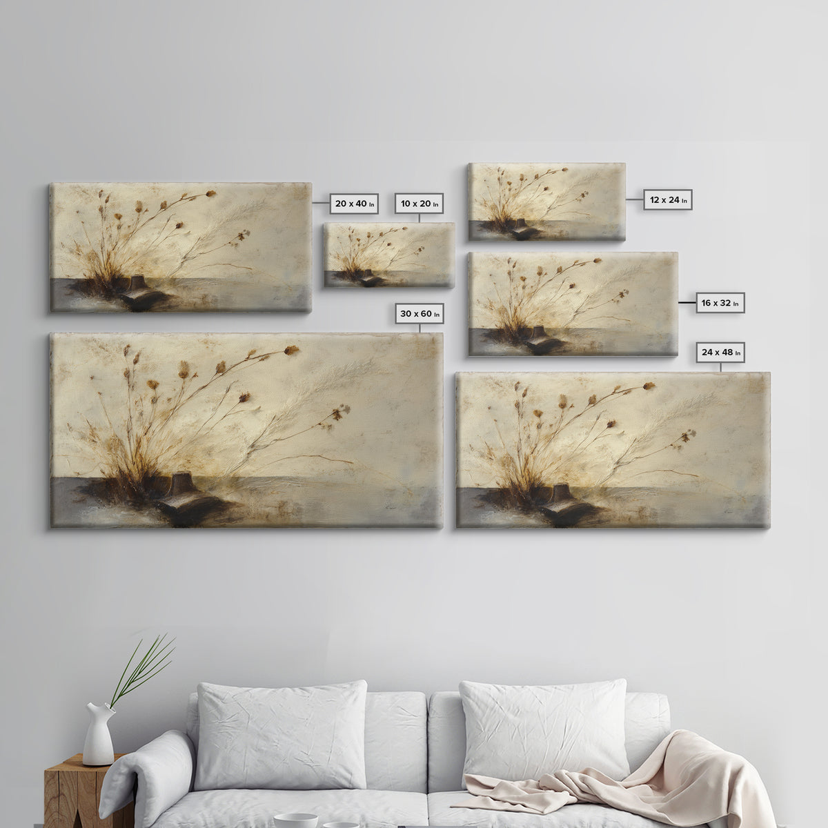 Wood Grain Abstract Framed Canvas Print, Rustic Art, Landscape Painting, Farmhouse Decor, Fine Art, Rustic, Modern Decor, RUS-2x1-100