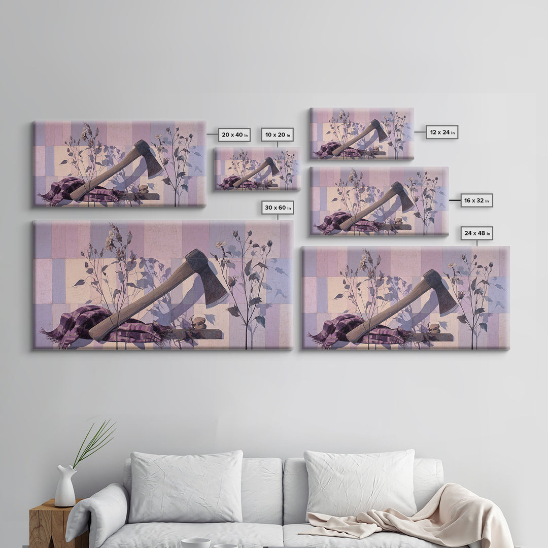 Trout Fishing Lure and River Stones Framed Canvas Print, Rustic Art, Luxury Decor, Farmhouse Decor, Fine Art, Rustic, RUS-2x1-34