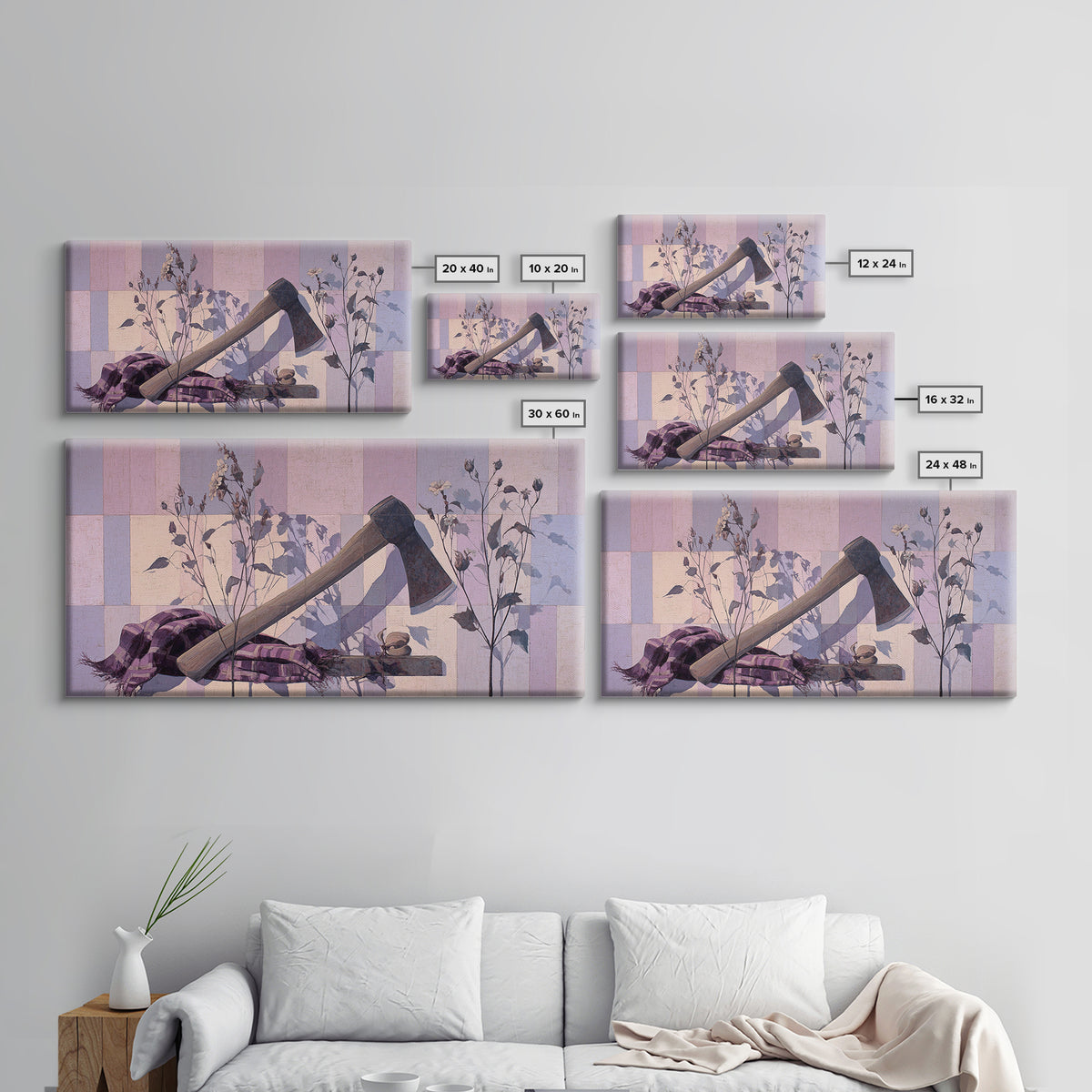 Trout Fishing Lure and River Stones Framed Canvas Print, Rustic Art, Luxury Decor, Farmhouse Decor, Fine Art, Rustic, RUS-2x1-34