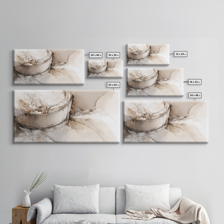 Pheasant Feathers and Acorns Arrangement Framed Canvas Print, Rustic Art, Digital Art, Farmhouse Decor, Oil Painting, Rustic, RUS-2x1-60