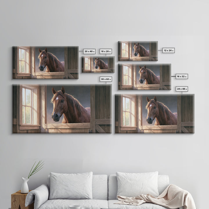 Brown Horse Portrait Canvas Print, Rustic Art, Printable Wall Art, Farmhouse Decor, Fine Art, Rustic, Wood Art, Modern Art, RUS-2x1-73