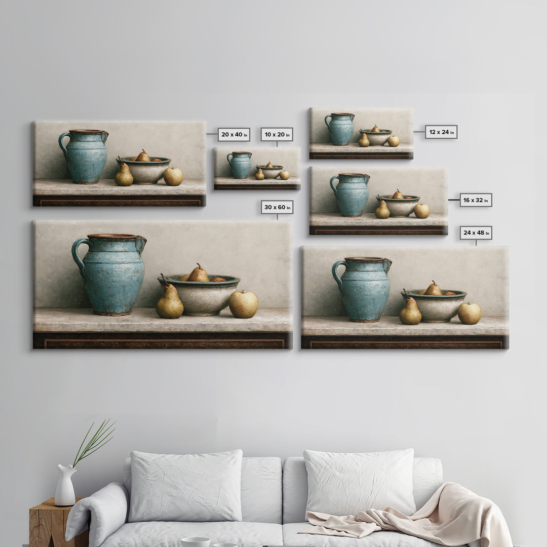 Rustic Pear and Apple Still Life Canvas Print, Rustic Art, Printable Art, Farmhouse Decor, Fine Art, Rustic, Farmhouse Wall Art, RUS-2x1-89