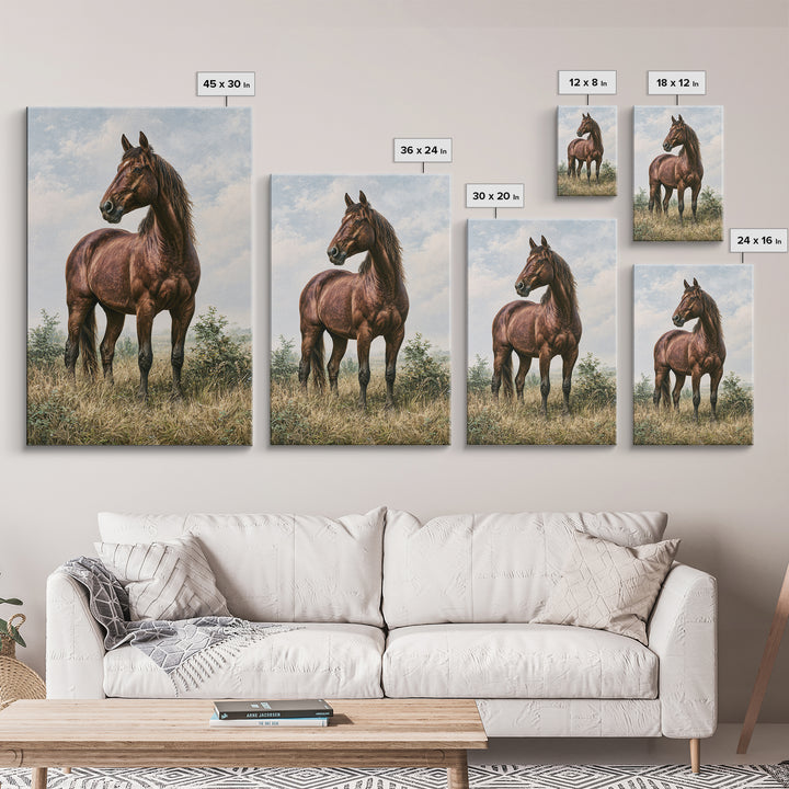 Brown Horse Portrait Framed Canvas Print, Rustic Art, Painting, Farmhouse Decor, Fine Art, Rustic, Boho Wall Art, 3d Wall Art, RUS-2x3-37