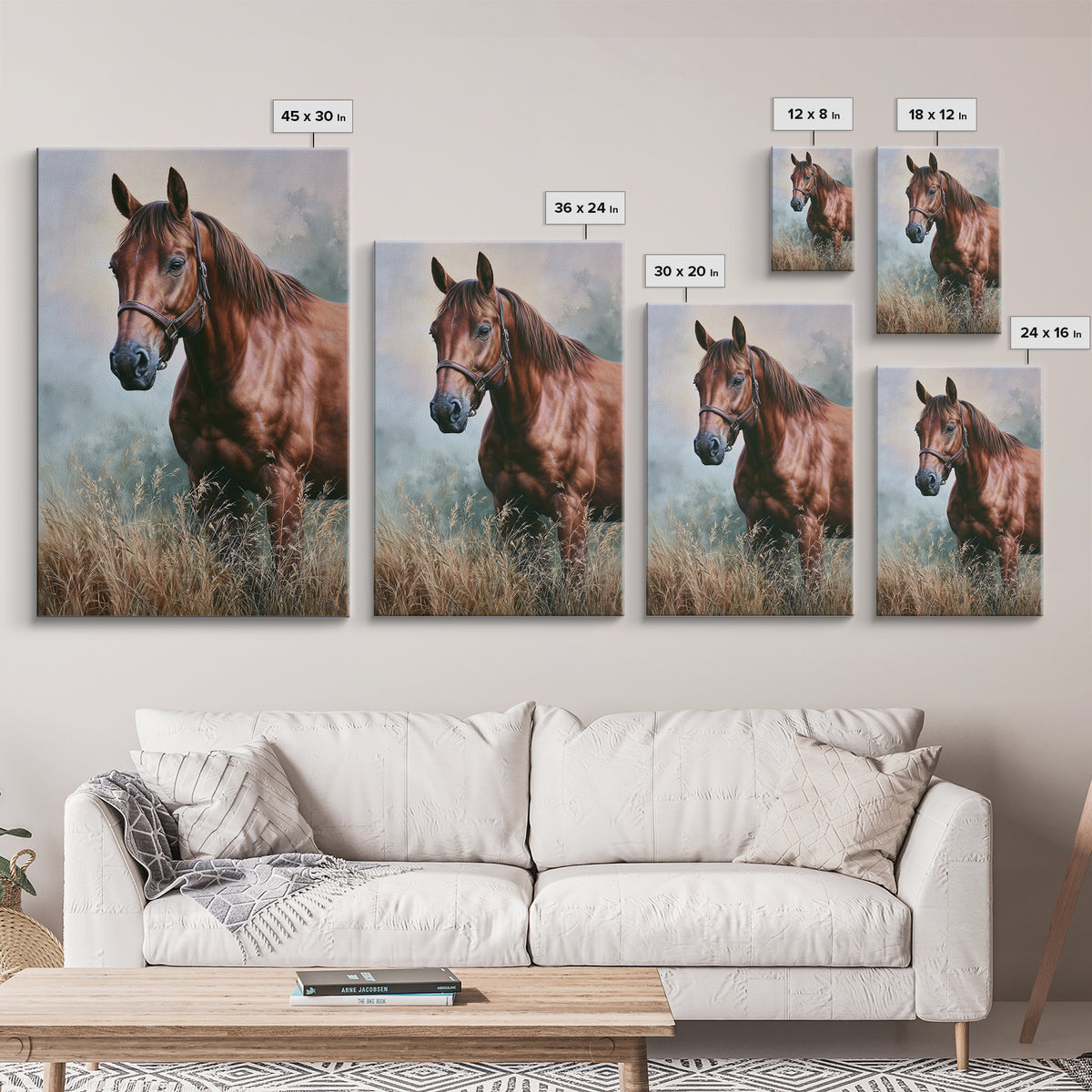 Brown Horse Portrait Framed Canvas Print, Rustic Art, Abstract Wall Art, Farmhouse Decor, Fine Art, Rustic, Landscape Art, RUS-2x3-85