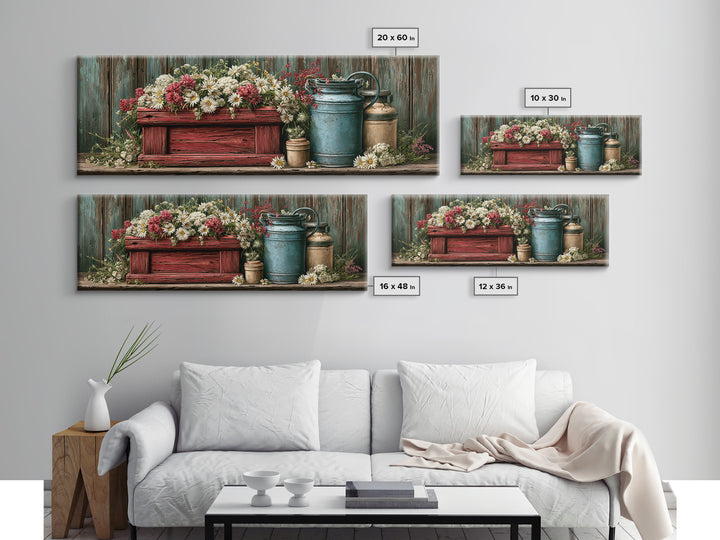 Weathered Barn Wood and Wildflower Still Life Canvas Print, Rustic Art, Farmhouse Wall Art, Farmhouse Decor, Fine Art, Rustic, RUS-3x1-41