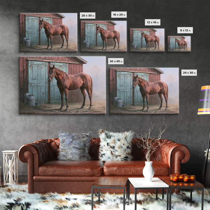 Brown Horse Portrait Canvas Print, Rustic Art, Modern Art, Farmhouse Decor, Fine Art, Rustic, Neutral Decor, Modern Decor, RUS-3x2-57