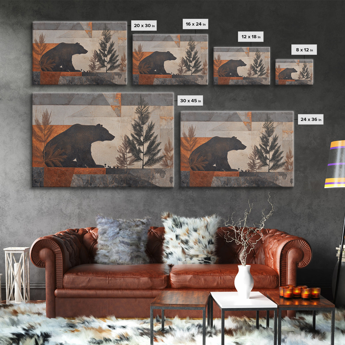 Buffalo Portrait with Western Texture Framed Canvas Print, Rustic Art, Boho Wall Art, Farmhouse Decor, Fine Art, Rustic, RUS-3x2-74