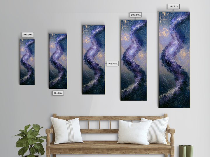Galaxy Spiral in Jewel Tone Paint Framed Canvas Print, Space Art, Wall Art, Spa Decor, Fine Art, Serenity, Wall Art Prints, SAR-1x3-75
