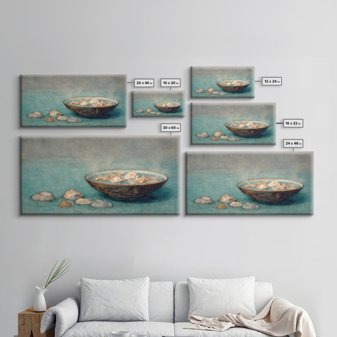 Meteor Shower over Black Sky Framed Canvas Print, Space Art, Minimalist Wall Art, Spa Decor, Fine Art, Serenity, Home Decor, SAR-2x1-19