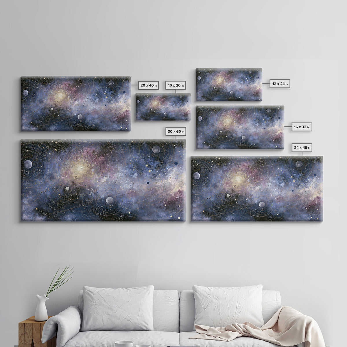 Distant Star Cluster Canvas Print, Space Art, Art Prints, Spa Decor, Fine Art, Serenity, Abstract Wall Art, Modern Wall Art, SAR-2x1-64