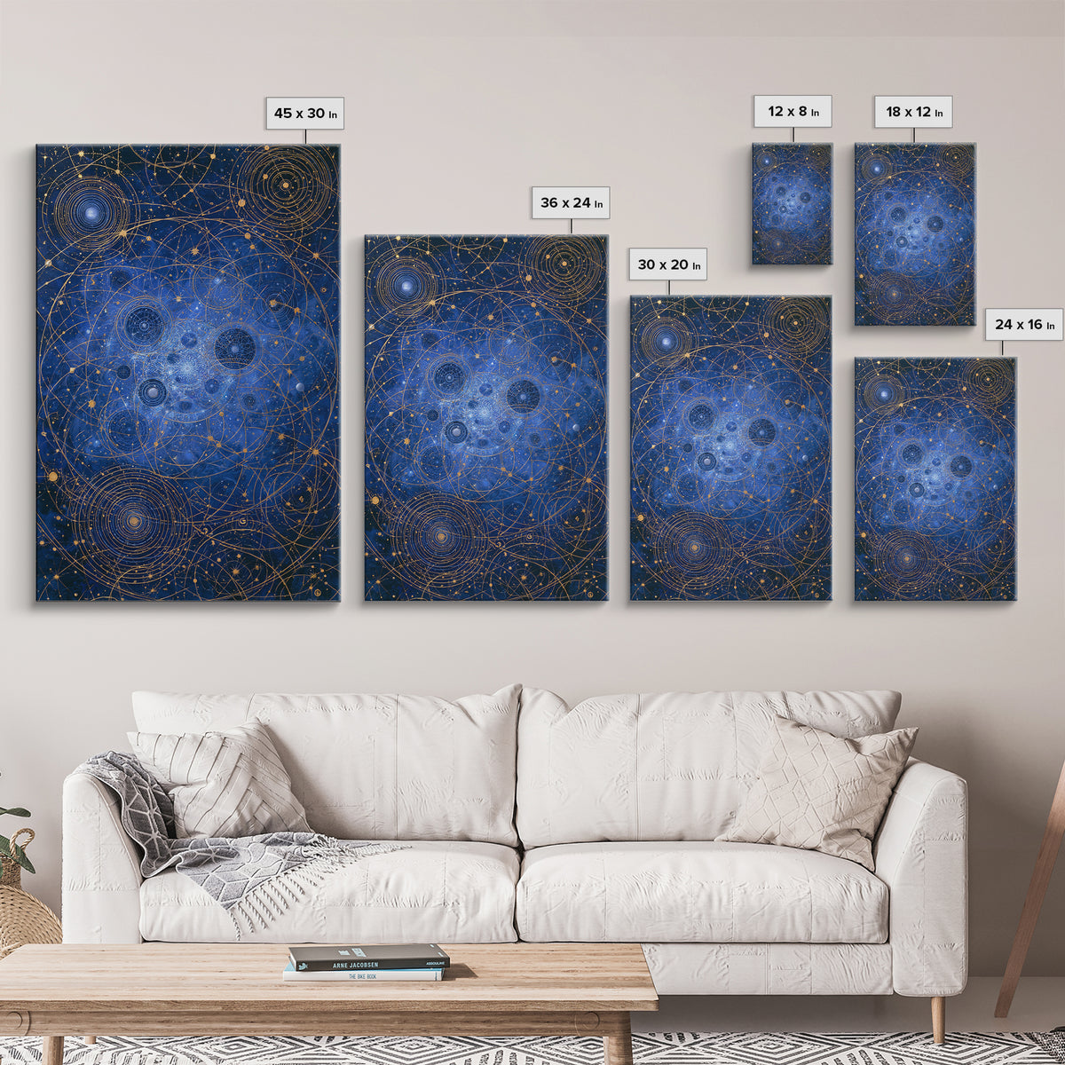 Distant Star Cluster Framed Canvas Print, Space Art, Digital Wall Art, Spa Decor, Fine Art, Serenity, Abstract Painting, SAR-2x3-100