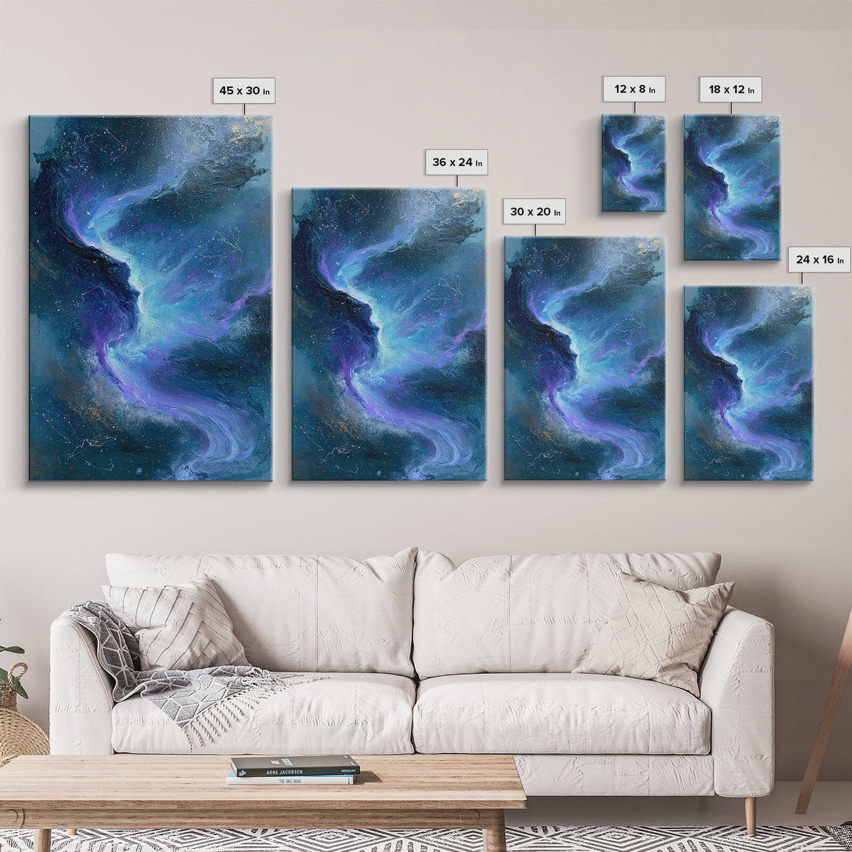 Aurora Viewed from Orbit Framed Canvas Print, Space Art, Minimalist Wall Art, Spa Decor, Fine Art, Serenity, Home Decor, SAR-2x3-75