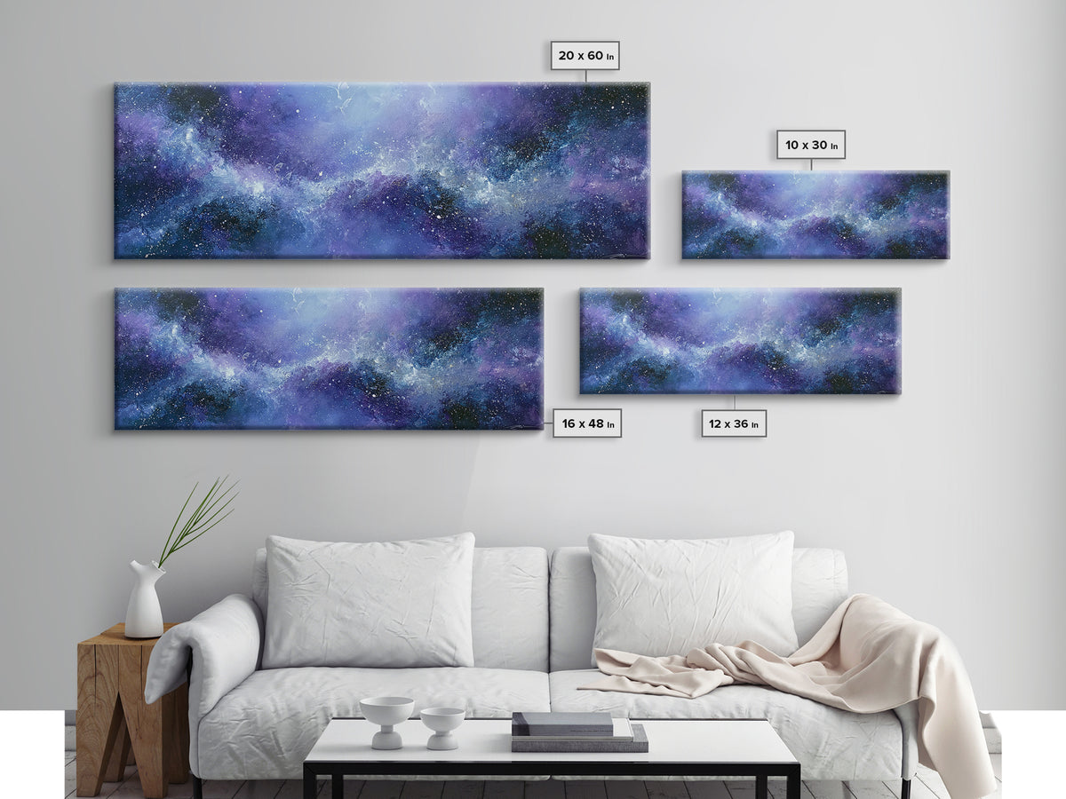 Distant Star Cluster Framed Canvas Print, Space Art, Posters, Spa Decor, Fine Art, Serenity, Abstract Art, Printable Art, SAR-3x1-84