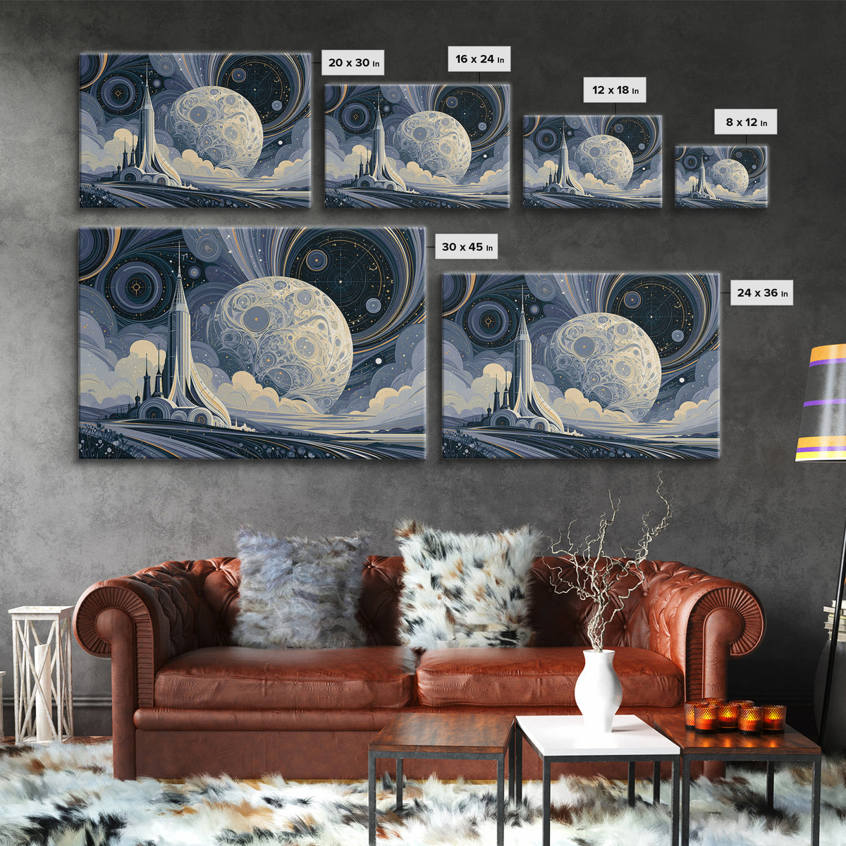 Retro Space Poster Framed Canvas Print, Space Art, Fine Art Print, Spa Decor, Fine Art, Serenity, Wall Decor, Painting, SAR-3x2-25