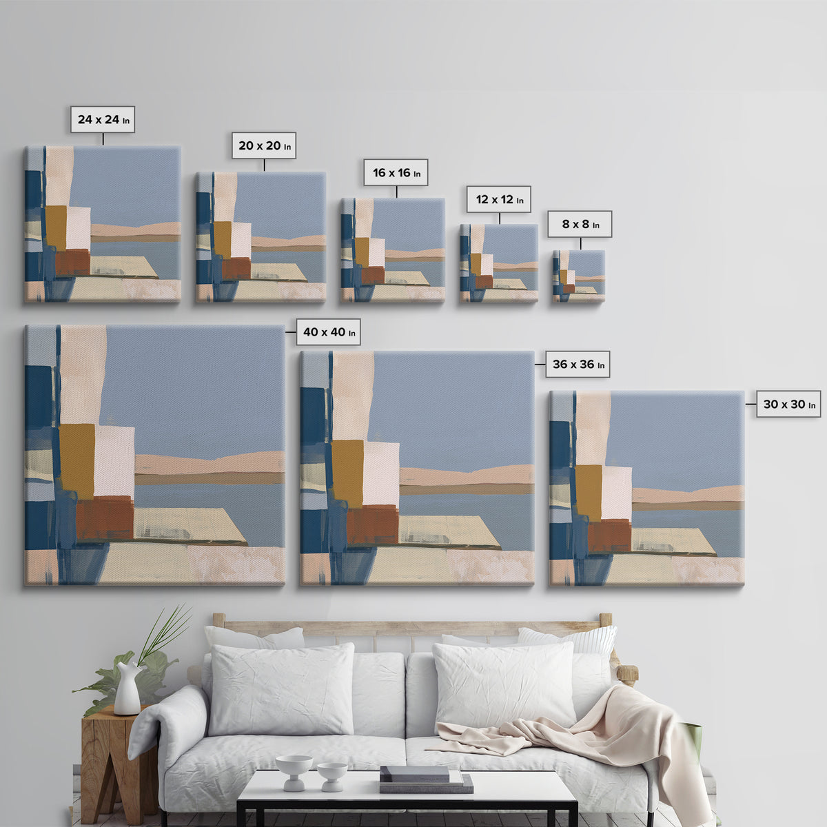Calm Lake Dock Framed Canvas Print, Scandinavian Art, Fine Art Print, Living Room Decor, Oil Painting, Nordic, Printable, SCA-1x1-63