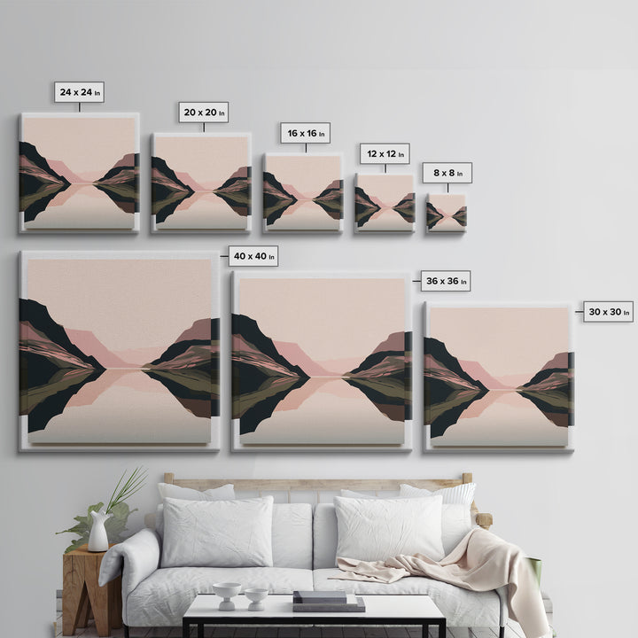 Minimal Fjord Landscape Framed Canvas Print, Scandinavian Art, Room Decor, Living Room Decor, Nordic, Mid Century Modern, SCA-1x1-74