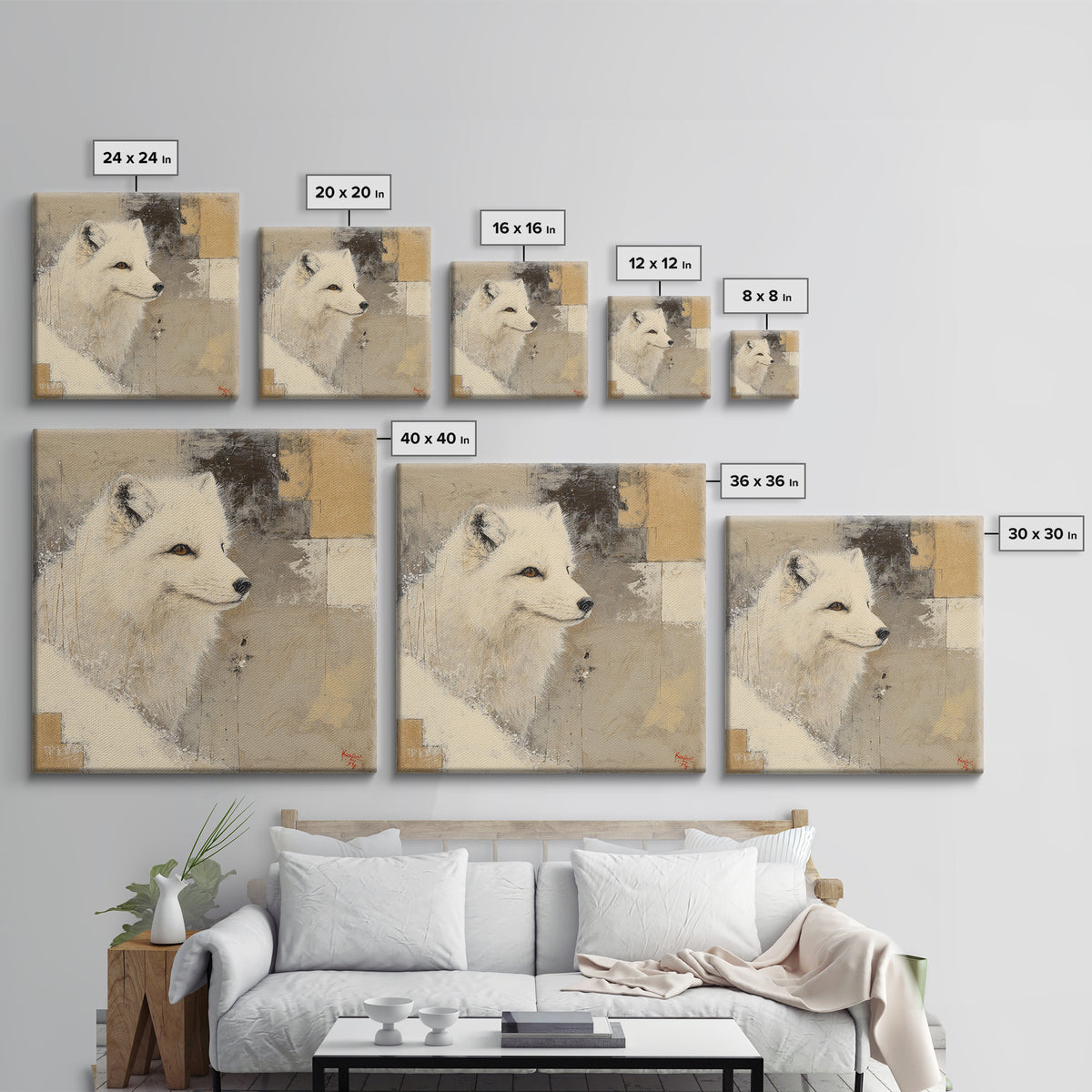 Birch Tree Trunks Canvas Print, Scandinavian Art, Original Painting, Living Room Decor, Fine Art, Nordic, Modern Wall Art, SCA-1x1-81