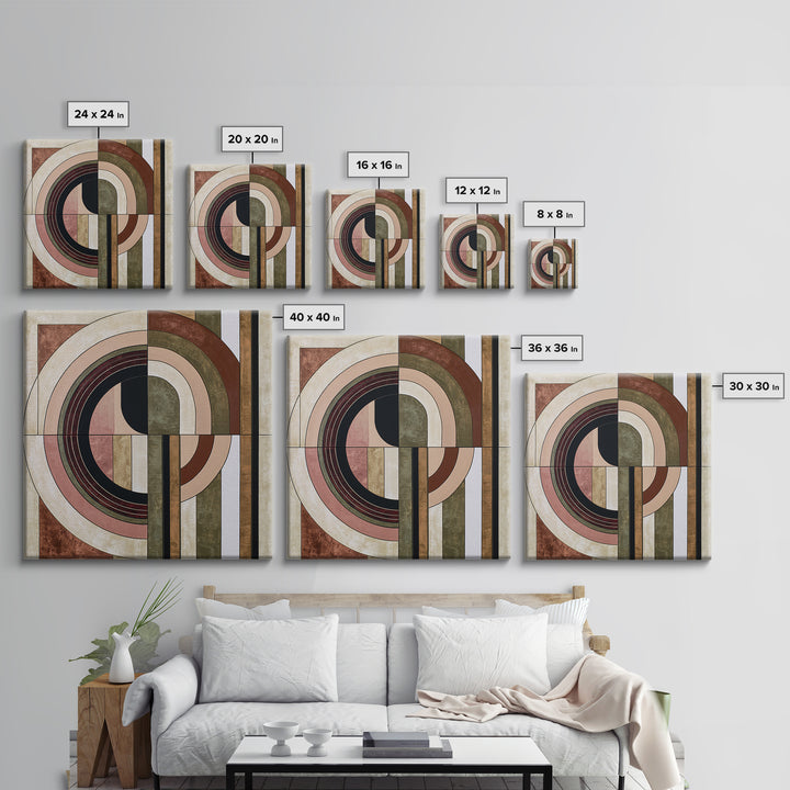 Abstract Arch Shapes Canvas Print, Scandinavian Art, Minimalist Decor, Living Room Decor, Fine Art, Nordic, Oil Painting, SCA-1x1-86