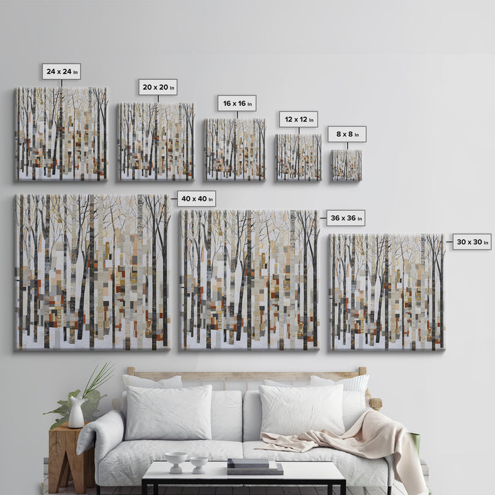 Snowy Nordic Forest Canvas Print, Scandinavian Art, Wall Hanging, Living Room Decor, Fine Art, Nordic, Living Room Wall Art, SCA-1x1-97