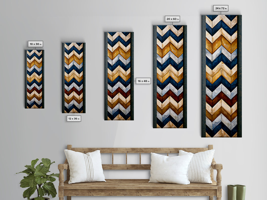 Herringbone Monochrome Pattern Canvas Print, Scandinavian Art, Modern Art, Living Room Decor, Fine Art, Nordic, SCA-1x3-10