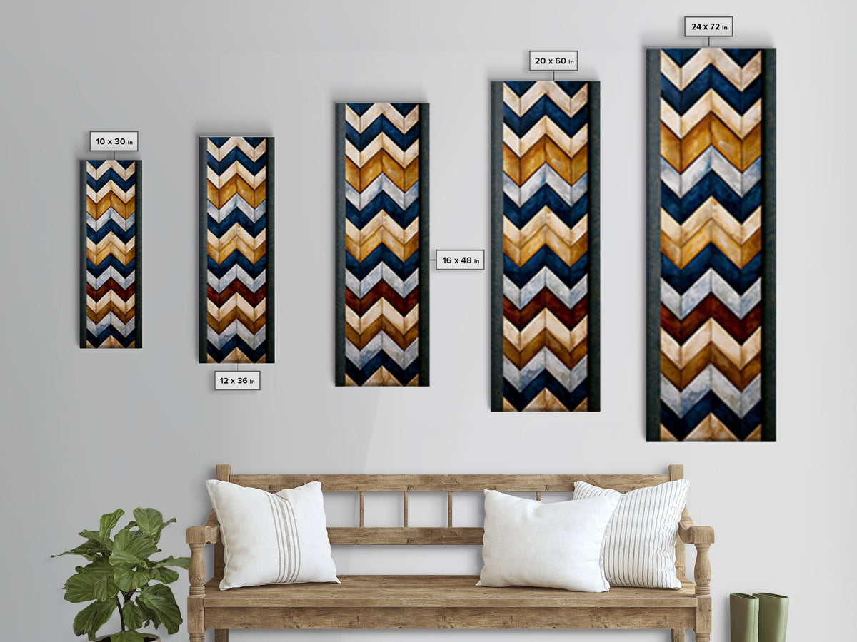 Herringbone Monochrome Pattern Canvas Print, Scandinavian Art, Modern Art, Living Room Decor, Fine Art, Nordic, SCA-1x3-10