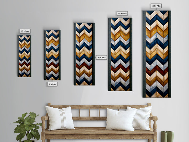 Herringbone Monochrome Pattern Canvas Print, Scandinavian Art, Modern Art, Living Room Decor, Fine Art, Nordic, SCA-1x3-10
