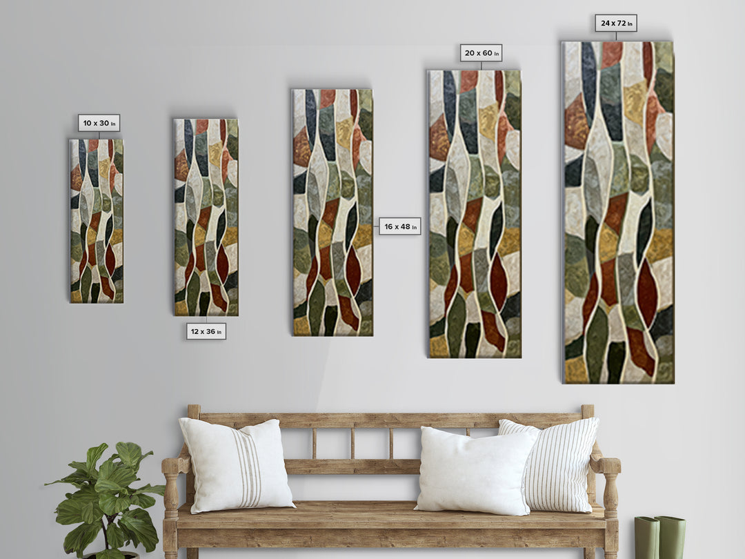 Simple Mushroom and Moss Forest Study Canvas Print, Scandinavian Art, Christmas Decor, Living Room Decor, Fine Art, Nordic, SCA-1x3-12