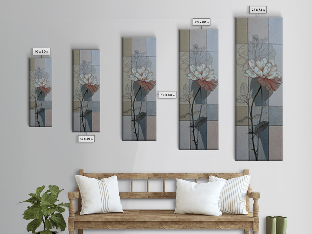 Nordic Folk Bird Canvas Print, Scandinavian Art, Boho Decor, Living Room Decor, Fine Art, Nordic, Luxury Decor, SCA-1x3-23