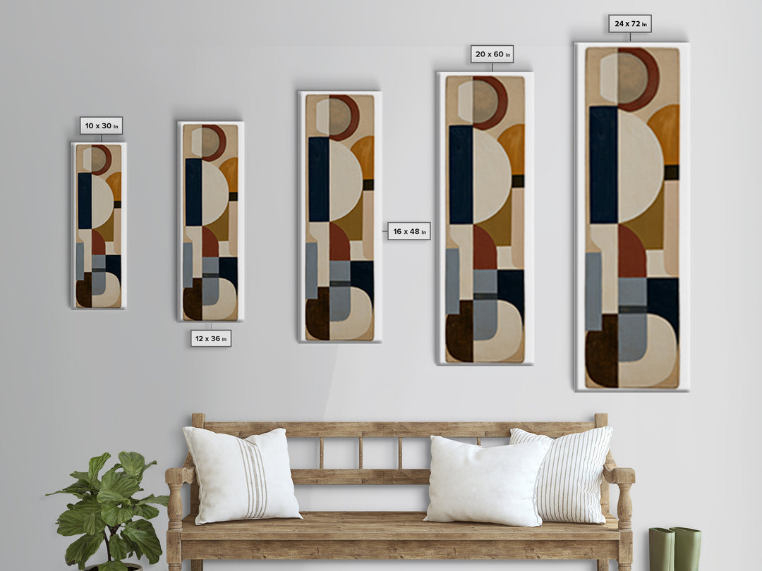 Soft Beige Geometric Abstraction Canvas Print, Scandinavian Art, Floral Wall Art, Living Room Decor, Fine Art, Nordic, SCA-1x3-39