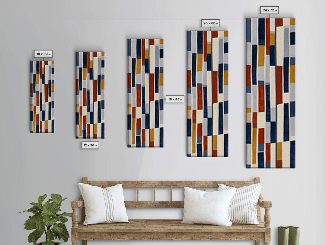 Scandinavian Textile Pattern Framed Canvas Print, Scandinavian Art, Printable Wall Art, Living Room Decor, Fine Art, Nordic, SCA-1x3-4
