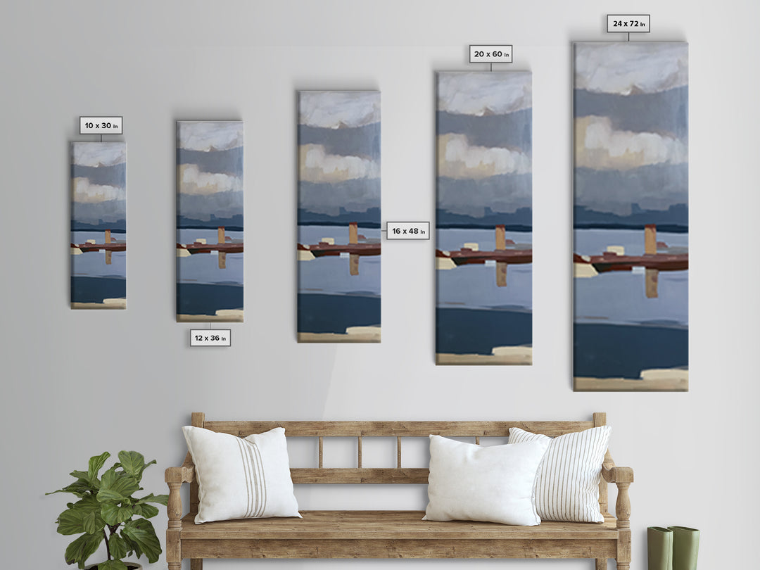 Calm Lake Dock Canvas Print, Scandinavian Art, Luxury Decor, Living Room Decor, Fine Art, Nordic, Printable Wall Art, SCA-1x3-51