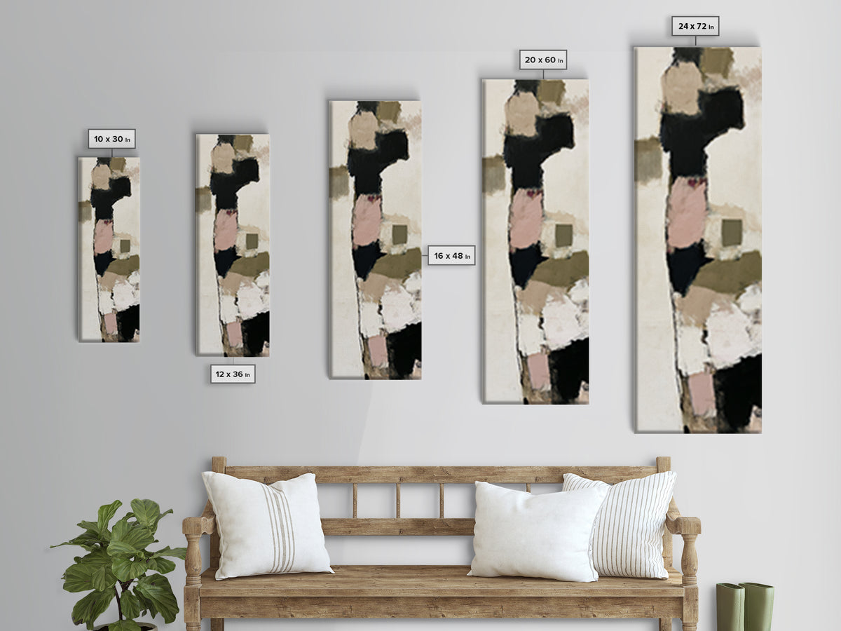 Soft Wool Texture Abstract Canvas Print, Scandinavian Art, Neutral Decor, Living Room Decor, Fine Art, Nordic, Wall Decor, SCA-1x3-55
