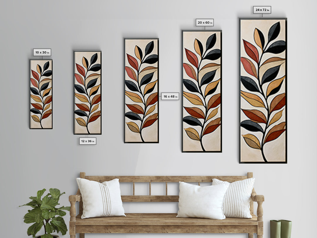 Single Black Branch on Warm White Background Canvas Print, Scandinavian Art, Canvas Print, Living Room Decor, Fine Art, Nordic, SCA-1x3-56