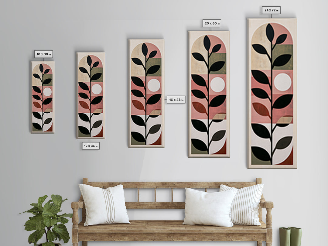 Single Black Branch on Warm White Background Canvas Print, Scandinavian Art, Mid Century Modern, Living Room Decor, Nordic, SCA-1x3-8