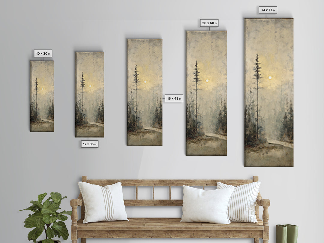 Single Black Branch on Warm White Background Canvas Print, Scandinavian Art, Gallery Decor, Living Room Decor, Nordic, SCA-1x3-80