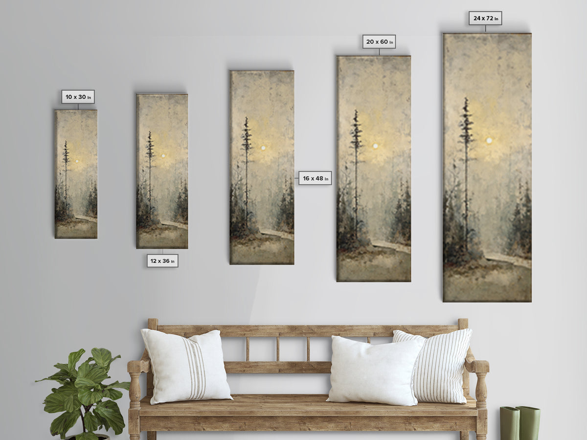 Single Black Branch on Warm White Background Canvas Print, Scandinavian Art, Gallery Decor, Living Room Decor, Nordic, SCA-1x3-80