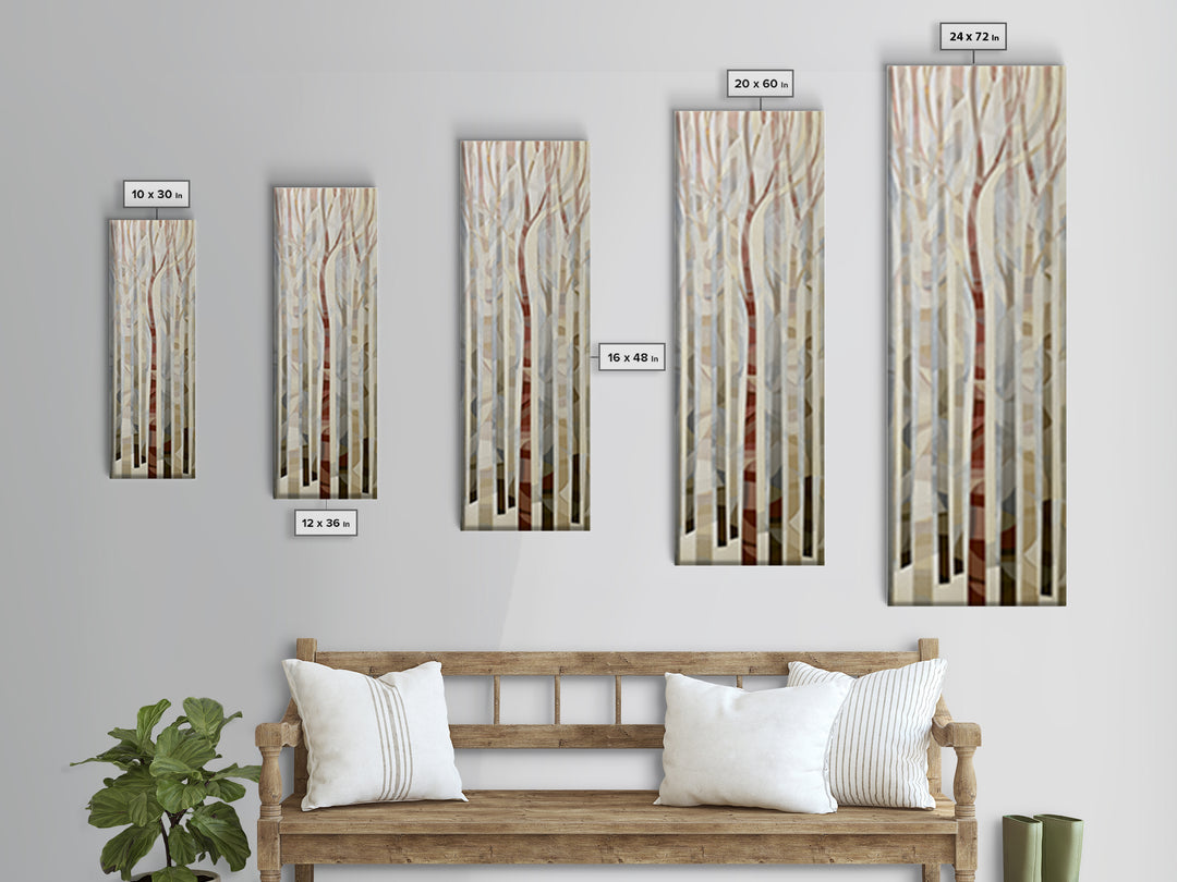 Snowy Nordic Forest Canvas Print, Scandinavian Art, Farmhouse Decor, Living Room Decor, Fine Art, Nordic, Gallery Decor, SCA-1x3-85