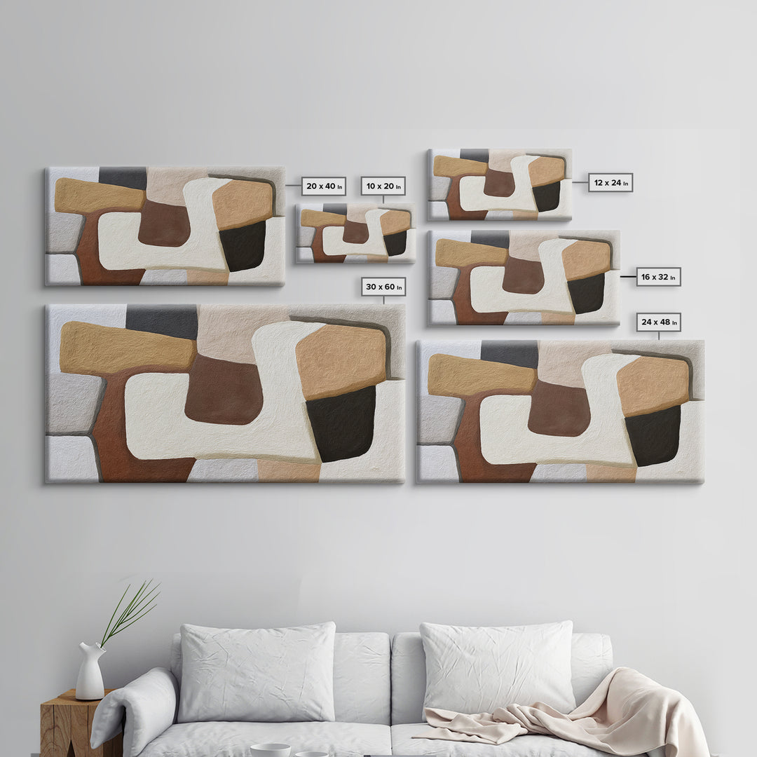Soft Wool Texture Abstract Framed Canvas Print, Scandinavian Art, Decor, Living Room Decor, Abstract Art, Nordic, Printable Art, SCA-2x1-15