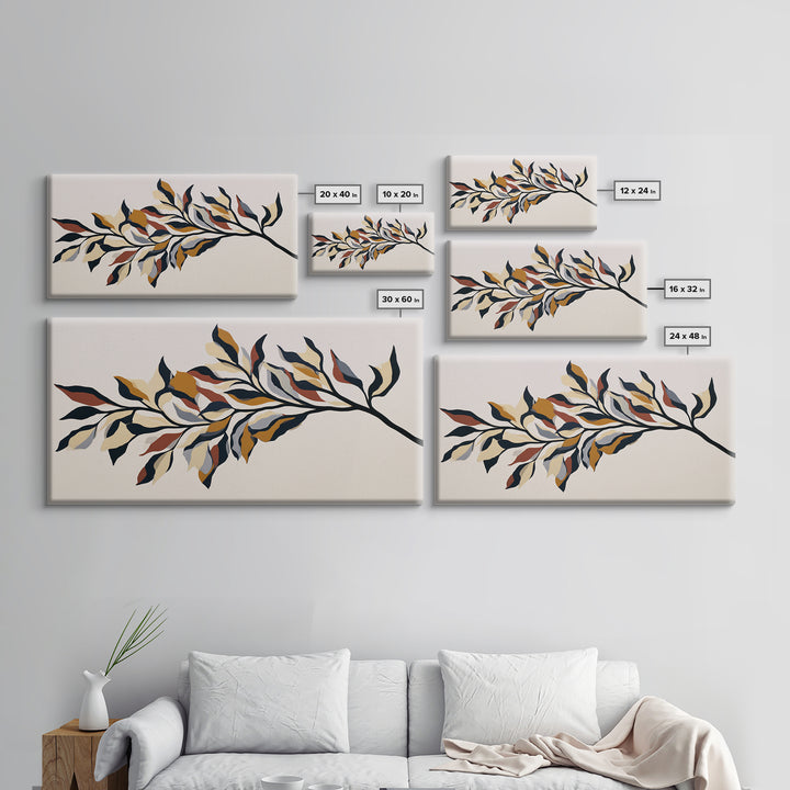 Single Black Branch on Warm White Background Canvas Print, Scandinavian Art, Fine Art Print, Living Room Decor, Nordic, SCA-2x1-16