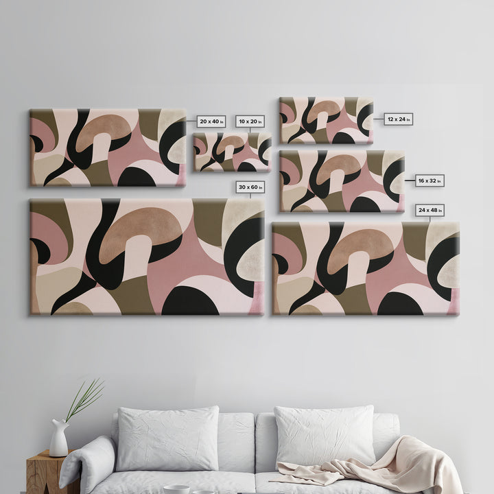 Simple Mushroom and Moss Forest Study Canvas Print, Scandinavian Art, Statement Artwork, Living Room Decor, Nordic, SCA-2x1-20